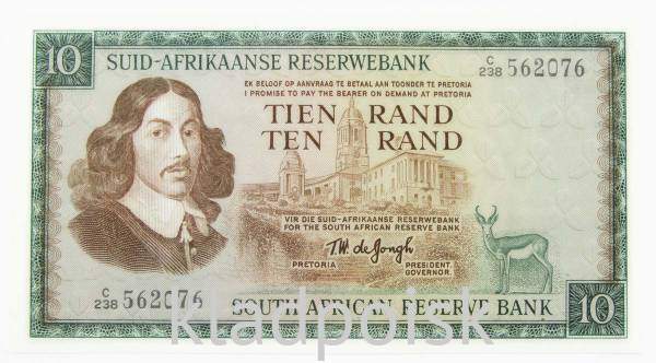 Банкнота 10 рэндов 1975 года ЮАР