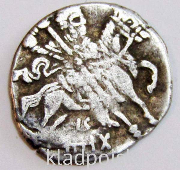 Копейка (чешуя) серебро Иван IV Васильевич Грозный 1533-1584 гг., Новгородский денежный двор, К/МНХ, КГ-90 Копейка (чешуя) серебро Иван IV Васильевич Грозный 1533-1584 гг., Новгородский денежный двор, К/МНХ, КГ-90