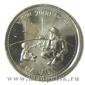 Монета  25 центов Канада, Миллениум 2000 – Мудрость