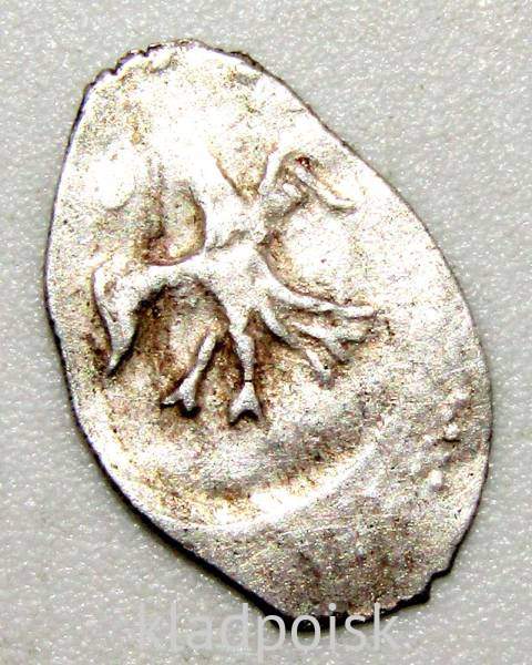 Полушка (1/4 копейки) серебро Иван IV Васильевич Грозный 1533-1584 гг. Псков