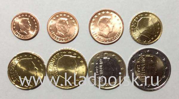 Годовой набор монет Евро Люксембург 2002