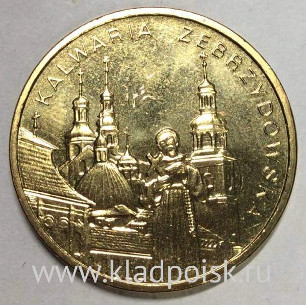 Монета 2 злотых Польша Кальваря-Зебжидовская из серии Города Польши, 2010