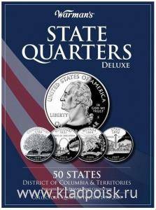 Альбом-планшет для монет 25 центов серии Штаты и территории США Альбом-планшет для монет 25 центов серии Штаты и территории США