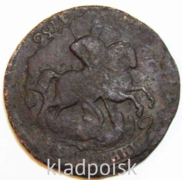 Монета 2 копейки 1759 года, Российская Империя, Елизавета I, арт 4, редкий гурт Монета 2 копейки 1759 года, Российская Империя, Елизавета I, арт 4, редкий гурт