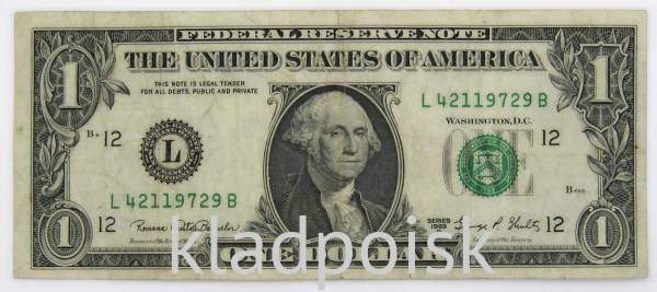 Банкнота 1 доллар США 1969 года