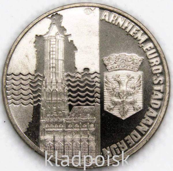 Монета 2 1/2 экю 1991 г. Арнем, Нидерланды