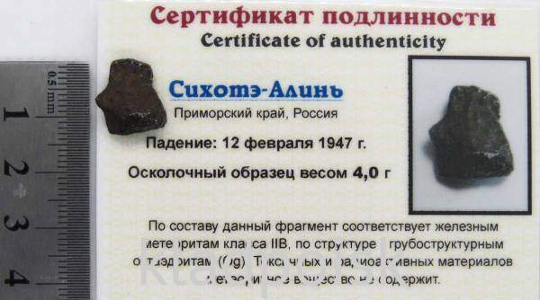 Осколок метеорита Сихотэ-Алинь