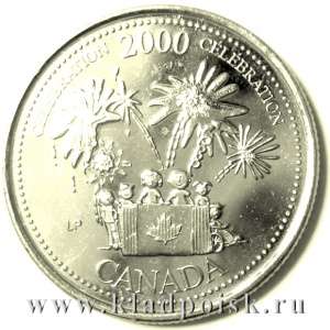 Монета  25 центов Канада, Миллениум 2000 – Торжества