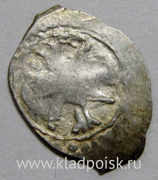 Денга Василий II Васильевич «Тёмный», серебро, Птица Сирин/Подражание арабской надписи Денга Василий II Васильевич «Тёмный», серебро, Птица Сирин/Подражание арабской надписи