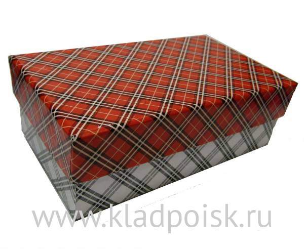 Коробка подарочная прямоугольная 11,5х6,5х4 см, красная шотландка с наполнителем Коробка подарочная прямоугольная 11,5х6,5х4 см, красная шотландка с наполнителем