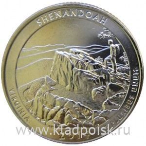 Монета 25 центов Национальный парк Шенандоа, монетный двор P
