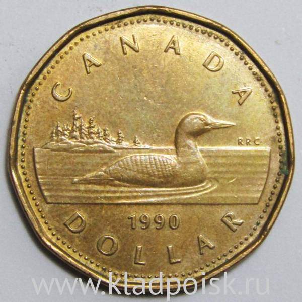 Монета 1 Доллар Канада 1990 года Монета 1 Доллар Канада 1990 года