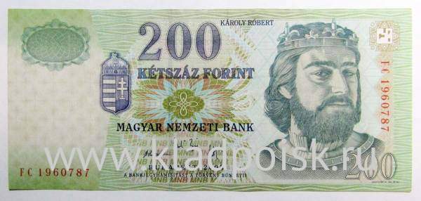 Банкнота 200 форинтов 2005 года Венгрия
