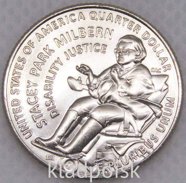 Монета 25 центов США Стейси Парк Милберн из серии «Американские женщины» (2025) D
