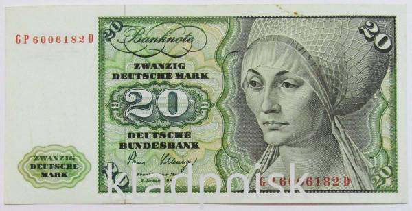 Банкнота 20 марок ФРГ 1980 года Банкнота 20 марок ФРГ 1980 года
