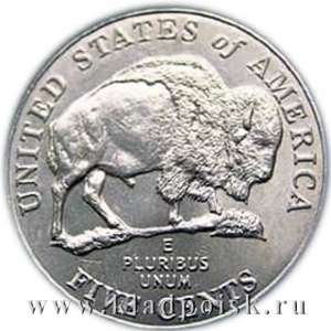 Монета 5 центов Бизон