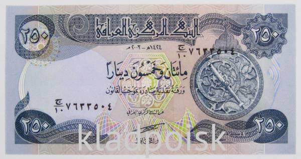 Банкнота 250 динар 2003 года Ирак