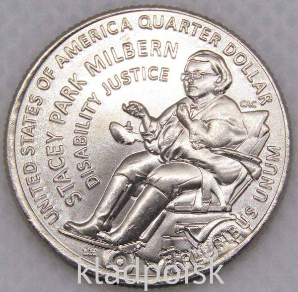 Монета 25 центов США Стейси Парк Милберн из серии «Американские женщины» (2025) P