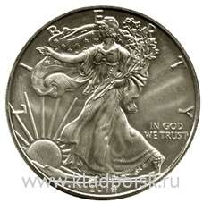 Монета 1 доллар США «Шагающая свобода» Серебро 900 пр. (2013-2016) Монета 1 доллар США «Шагающая свобода» Серебро 900 пр. (2013-2016)