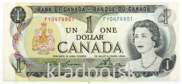 Банкнота 1 доллар 1973 Канада