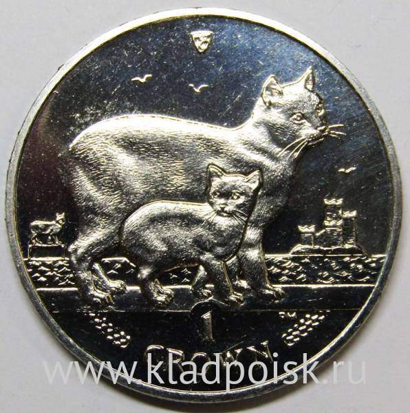 Монета 1 крона Остров Мэн, 2012, Кошка Мэнкс