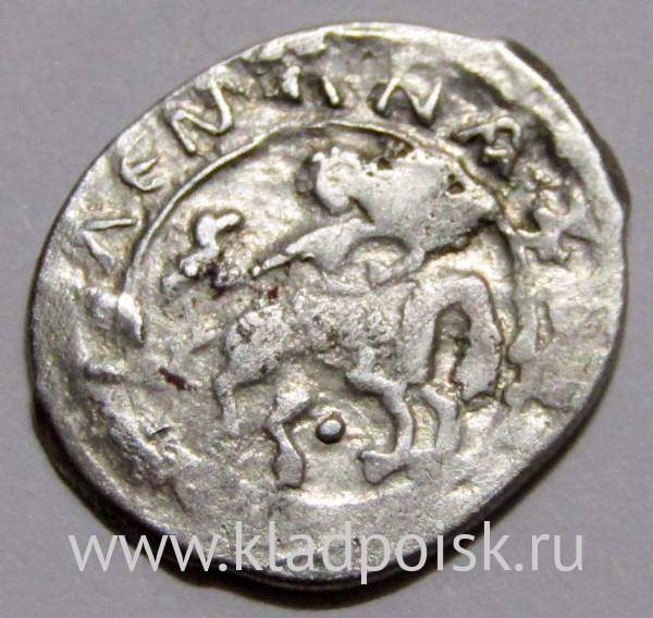 Денга Василий II Васильевич «Тёмный», серебро, Сокольник/подражание арабской надписи, арт 3