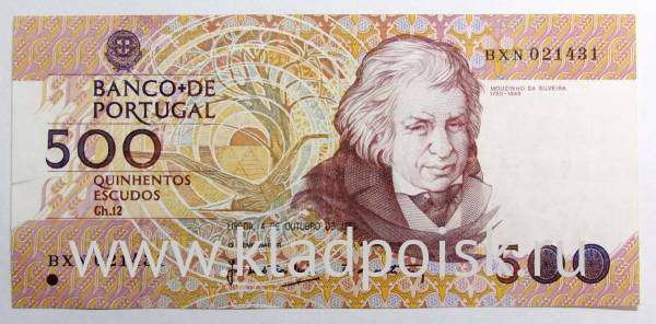 Банкнота 500 эскудо 1989 года Португалия