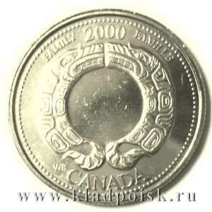 Монета  25 центов Канада, Миллениум 2000 – Семья