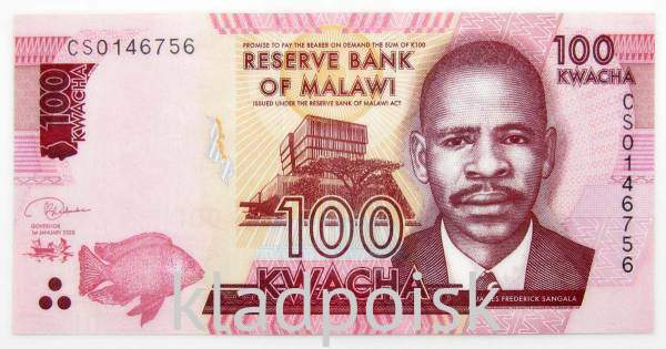 Банкнота Малави 100 квач 2020 года