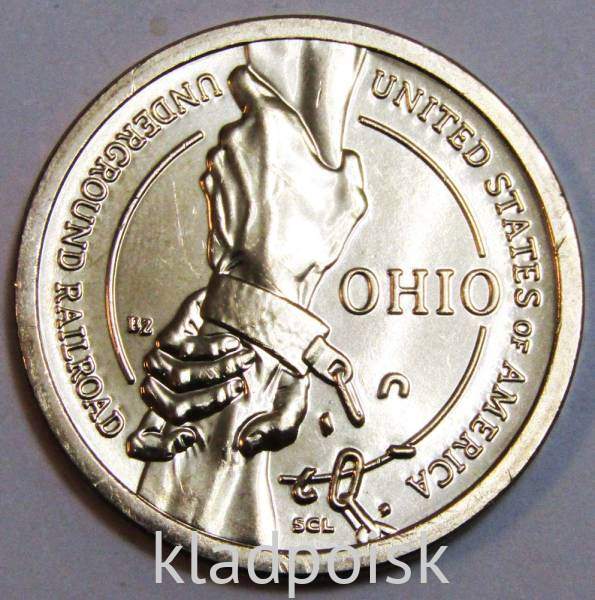 Монета 1 доллар США, Огайо, Подземная железная дорога (2023) P Монета 1 доллар США, Огайо, Подземная железная дорога (2023) P