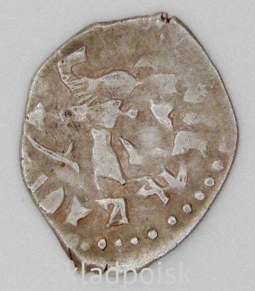 Денга Иван III Васильевич (чешуя), серебро, Новгород, Штемпели ручной резки, ПГ № 8122в Денга Иван III Васильевич (чешуя), серебро, Новгород, Штемпели ручной резки, ПГ № 8122в