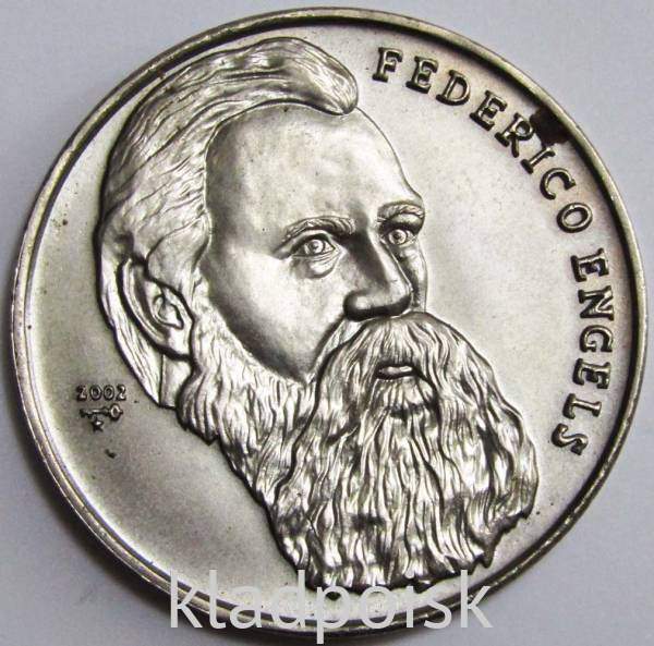 Монета 1 песо, Куба, Фридрих Энгельс, 2002 Монета 1 песо, Куба, Фридрих Энгельс, 2002