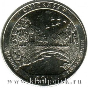 Монета 25 центов Рекреационная зона Чикасо, монетный двор D