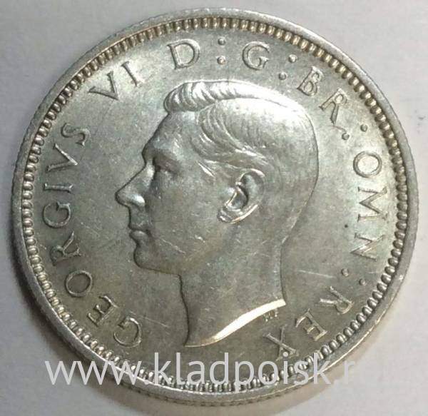 Монета 6 пенсов 1939 года Великобритания Монета 6 пенсов 1939 года Великобритания