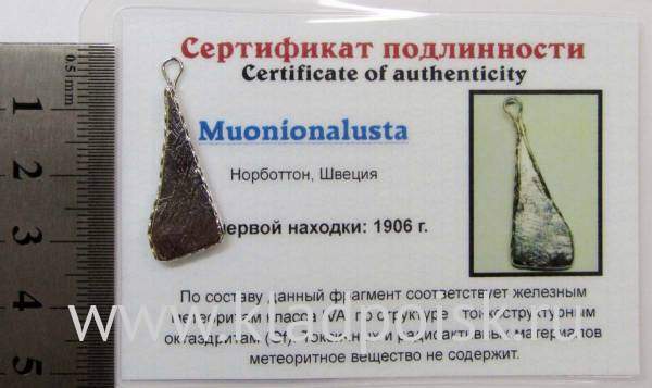 Подвеска из метеорита Муонионалуста (Muonionalusta), арт 9
