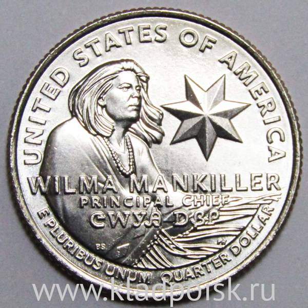Монета 25 центов США Вилма Мэнкиллер из серии «Американские женщины» (2022) D