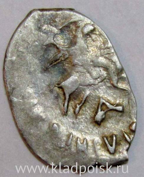 Деньга Василий III (чешуя), серебро, Новгородский денежный двор