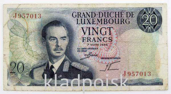 20 франков 1966 года Люксембург