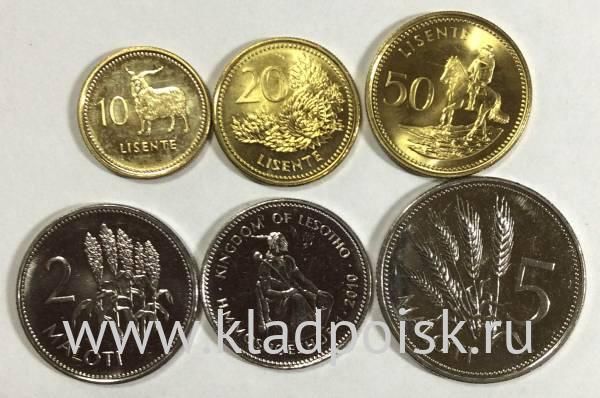 Набор монет Лесото 1998-2010, 6 монет