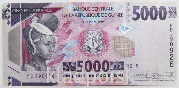Банкнота Гвинея 5000 франков 2019 года