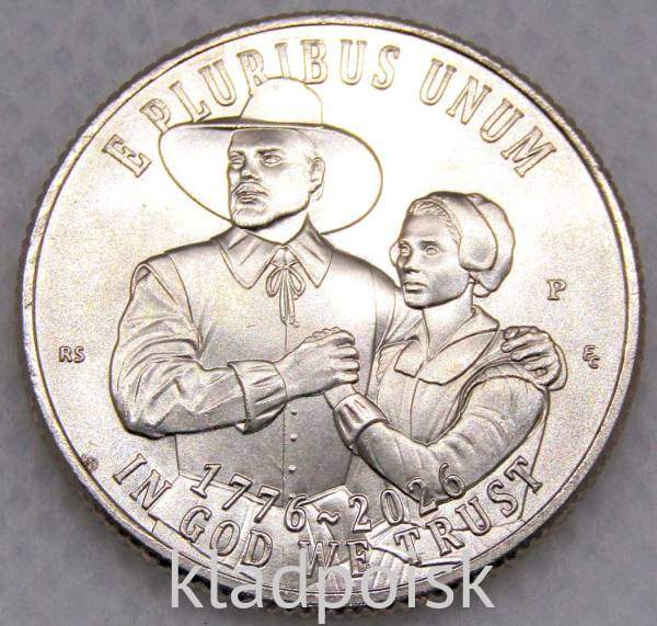 Монета 25 центов США 2026 года - 250 лет независимости - Мэйфлауэр, P
