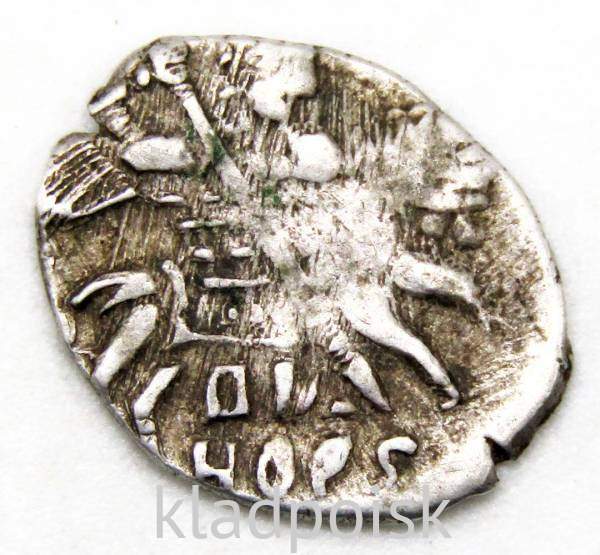 Копейка серебро Фёдор Иванович (чешуя), 1584-1598 гг. Новгородский денежный двор, арт 5 Копейка серебро Фёдор Иванович (чешуя), 1584-1598 гг. Новгородский денежный двор, арт 5