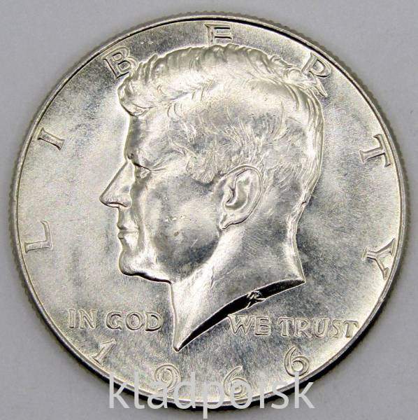 Монета 50 центов США «Кеннеди» 1966 года серебро 400 пробы, арт 5