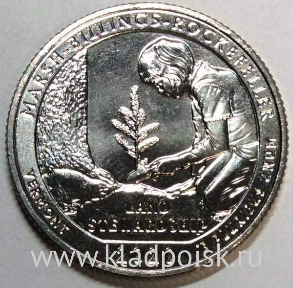 Монета 25 центов США Национальный исторический парк Рокфеллера (2020) P