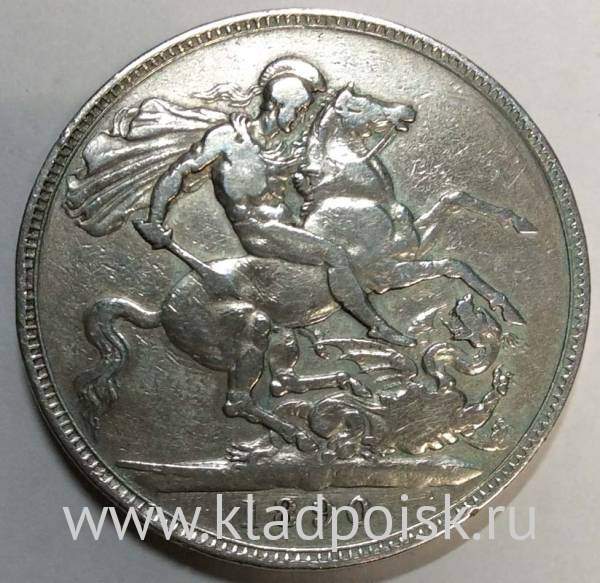 Монета 1 крона 1890 года Великобритания Монета 1 крона 1890 года Великобритания