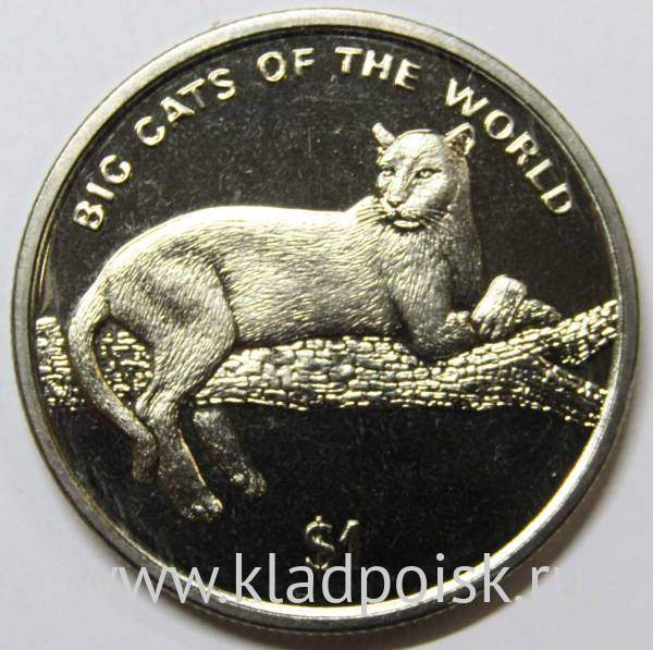 Монета 1 доллар Сьерра-Леоне 2001, Чёрная пантера