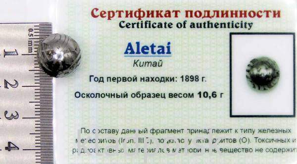 Шар из метеорита Aletai, арт 11