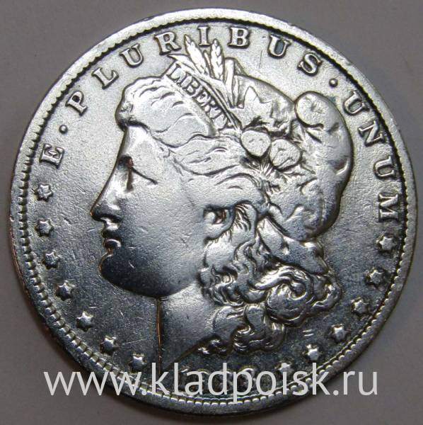 Монета 1 доллар Моргана США, Серебро 900 пр., 1888 год