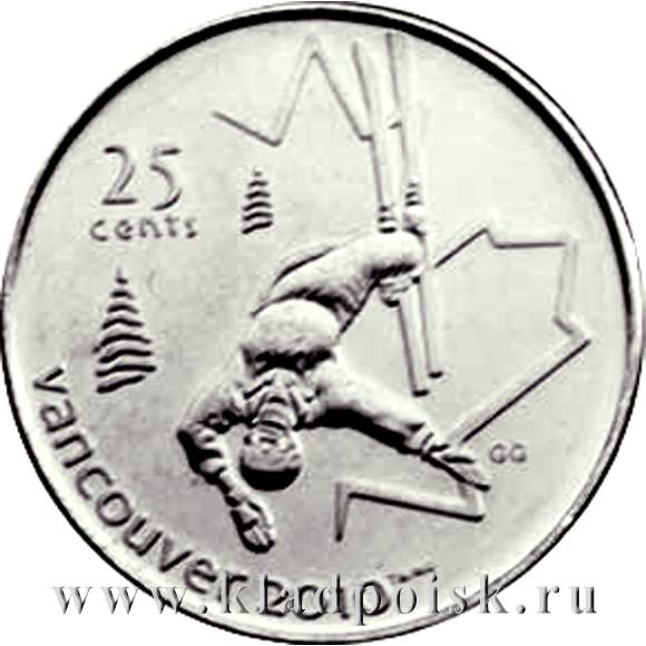 Монета  25 центов Канада, Олимпиада 2010 год Ванкувер – Фристайл