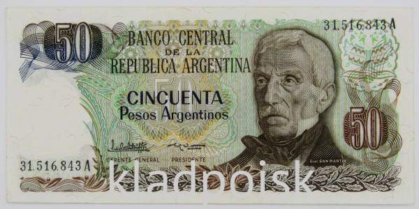 Банкнота Аргентина 50 песо 1983-1985 гг. Банкнота Аргентина 50 песо 1983-1985 гг.